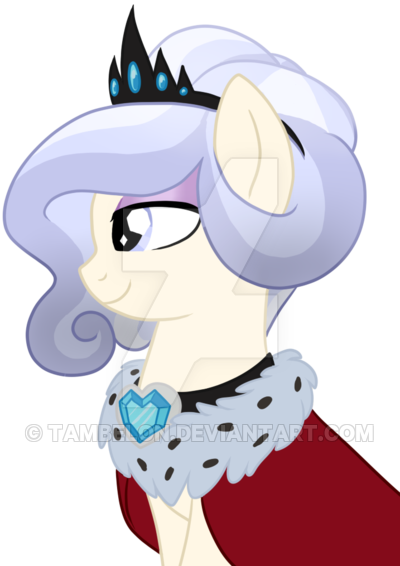 Size: 400x566 | Tagged: safe, artist:tambelon, derpibooru import, oc, oc:opalescent pearl, unofficial characters only, crystal pony, pony, cape, clothes, crystal heart, female, jewelry, mare, solo, tiara, watermark