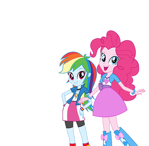 Size: 510x500 | Tagged: safe, derpibooru import, pinkie pie, rainbow dash, equestria girls, boots, bracelet, clothes, compression shorts, cute, error, jewelry, looking at you, simple background, skirt, socks, transparent background, vector, wristband