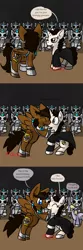 Size: 800x2400 | Tagged: safe, artist:usagi-zakura, derpibooru import, dinky hooves, oc, oc:mister clever, ponified, cyberman, cyborg, pony, comic, doctor who, doctor who spoilers, missy, spoilers for another series, the master