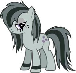 Size: 6000x5776 | Tagged: safe, artist:slb94, derpibooru import, marble pie, earth pony, pony, absurd resolution, armband, ear piercing, emo, frown, lidded eyes, messy mane, piercing, punk, simple background, solo, transparent background