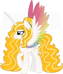 Size: 800x943 | Tagged: safe, artist:tambelon, derpibooru import, oc, oc:iridia, unofficial characters only, alicorn, pony, alicorn oc, colored wings, colored wingtips, female, goddess, mare, multicolored wings, simple background, solo, transparent background