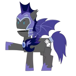 Size: 2100x2100 | Tagged: safe, artist:raven65286528, derpibooru import, oc, oc:au hasard, unofficial characters only, bat pony, pony, armor, canada, canadian, helmet, night guard, open mouth, raised hoof, royal guard, solo, south park, standing, terrence and phillip