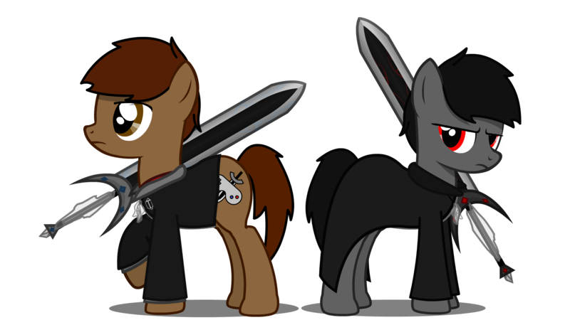 Size: 2666x1500 | Tagged: safe, artist:darksoma, derpibooru import, oc, oc:darksoma, oc:liam king, unofficial characters only, earth pony, pony, cutie mark, show accurate, simple background, sword, the darksiders, transparent background, vector, weapon