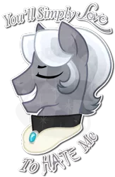 Size: 423x650 | Tagged: safe, artist:tambelon, derpibooru import, oc, oc:sterling silver, unofficial characters only, crystal pony, pony, clothes, male, solo, stallion, text