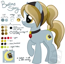 Size: 900x892 | Tagged: safe, artist:tambelon, derpibooru import, oc, oc:bedtime story, unofficial characters only, crystal pony, pony, female, jewelry, mare, pendant, ponysona, reference sheet, solo