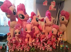 Size: 2000x1459 | Tagged: safe, artist:onlyfactory, derpibooru import, gummy, pinkie pie, bat pony, earth pony, pony, too many pinkie pies, blind bag, bootleg, brushable, collection, custom, female, funko, funko pop!, guardians of harmony, irl, mare, much pinkie, multeity, my little pony pop!, party cannon, pez dispenser, photo, pinkie clone, plushie, rainbow power, self ponidox, sticker, too much pink energy is dangerous, toy, welovefine