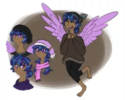 Size: 1763x1409 | Tagged: safe, artist:australian-senior, derpibooru import, twilight sparkle, twilight sparkle (alicorn), oc, oc:twilight invictus, alicorn, human, pegasus, pony, kirindos, alternate universe, bust, humanized, portal, sketch, sketch dump, winged humanization, wings