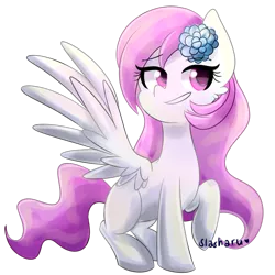 Size: 1024x1024 | Tagged: safe, artist:slasharu, derpibooru import, oc, oc:leafy, unofficial characters only, pegasus, pony, female, mare, one wing out, raised hoof, simple background, solo, transparent background