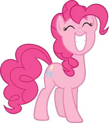 Size: 5318x6000 | Tagged: absurd resolution, a friend in deed, artist:slb94, cute, derpibooru import, eyes closed, grin, pinkie pie, safe, simple background, smiling, solo, transparent background, vector