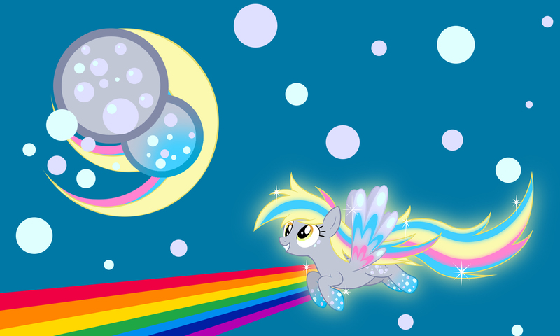 Size: 2000x1200 | Tagged: safe, artist:evilarticfox, artist:zekrom-9, derpibooru import, derpy hooves, pegasus, pony, bubble, cutie mark, female, mare, rainbow power, rainbow power-ified, simple background, solo, vector, wallpaper