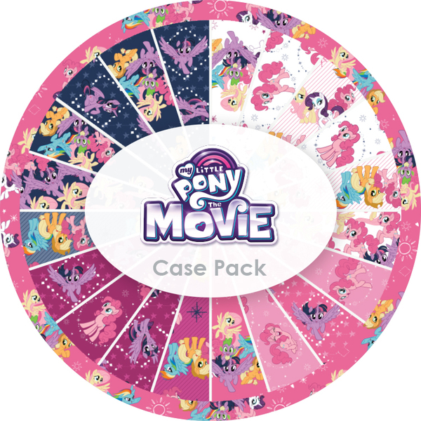 Size: 750x750 | Tagged: safe, derpibooru import, applejack, fluttershy, pinkie pie, rainbow dash, rarity, spike, twilight sparkle, twilight sparkle (alicorn), alicorn, dragon, pony, my little pony: the movie, case pack, fabric, mane seven, mane six, merchandise, my little pony logo