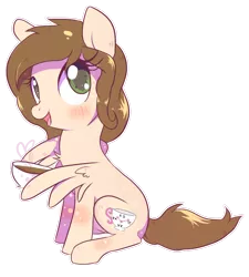 Size: 914x1015 | Tagged: safe, artist:sorasku, derpibooru import, oc, unofficial characters only, pegasus, pony, female, food, mare, simple background, sitting, solo, tea, transparent background, wing hands