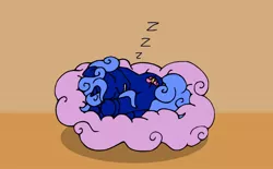 Size: 644x400 | Tagged: safe, artist:cybersquirrel, derpibooru import, oc, oc:hazy dream, unofficial characters only, pony, unicorn, cloud, male, sleeping, solo, stallion, tumblr, zzz