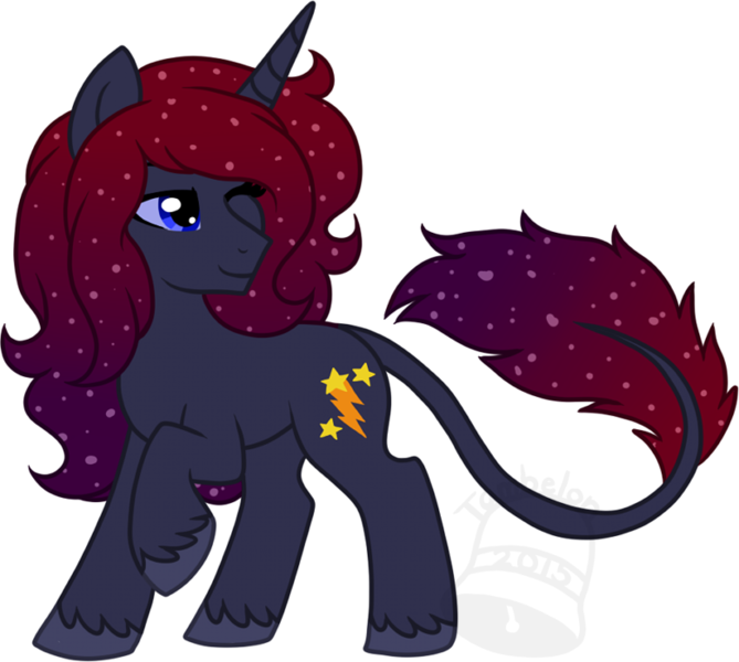 Size: 780x700 | Tagged: safe, artist:tambelon, derpibooru import, oc, oc:starlight rider, unofficial characters only, classical unicorn, pony, unicorn, cloven hooves, female, leonine tail, mare, solo, unshorn fetlocks