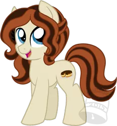 Size: 649x700 | Tagged: safe, artist:tambelon, derpibooru import, oc, oc:boston creme, unofficial characters only, earth pony, pony, female, mare, solo, watermark