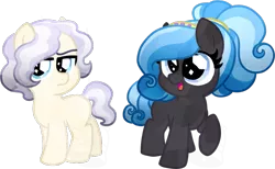 Size: 811x500 | Tagged: safe, artist:tambelon, derpibooru import, oc, oc:ebony glaze, oc:ivory sheen, unofficial characters only, crystal pony, pony, brother and sister, colt, female, filly, male, offspring, parent:king sombra, parent:oc:opalescent pearl, parents:canon x oc, siblings, simple background, transparent background