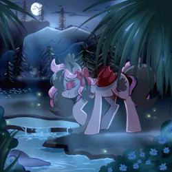 Size: 2000x2000 | Tagged: safe, artist:regkitty, derpibooru import, oc, unofficial characters only, bat pony, pony, eyes closed, female, mare, night, solo, water