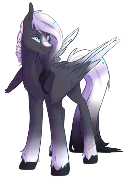 Size: 1600x2305 | Tagged: safe, artist:myralilth, derpibooru import, oc, oc:sacred blade, unofficial characters only, pegasus, pony, blue eyes, commission, gradient mane, male, simple background, smiling, solo, stallion, transparent background, unshorn fetlocks