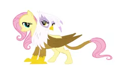 Size: 977x522 | Tagged: safe, artist:theunknowenone1, derpibooru import, fluttershy, gilda, gryphon, hippogriff, alternate universe, conjoined, female, fusion, gildashy, lesbian, shipping, sisters, story included, what if