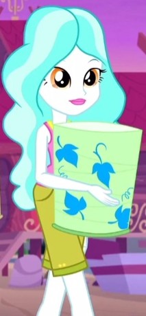 Size: 213x460 | Tagged: safe, derpibooru import, screencap, paisley, equestria girls, legend of everfree, camp everfree outfits, clothes, cropped, female, lantern, leaf, paper lantern, shorts, solo