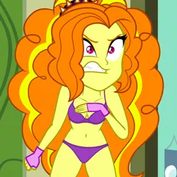 Size: 720x720 | Tagged: suggestive, derpibooru import, edit, edited screencap, editor:ah96, screencap, adagio dazzle, equestria girls, rainbow rocks, belly button, bra, breast edit, breasts, cleavage, clothes, cropped, female, panties, purple underwear, solo, underwear, underwear edit