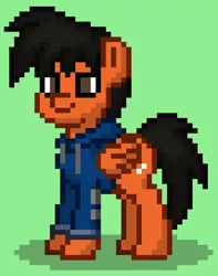 Size: 642x816 | Tagged: artist:not-immortal, bored, clothes, derpibooru import, hoodie, oc, oc:red sands, pony town, safe, solo, unofficial characters only