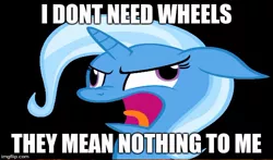 Size: 568x335 | Tagged: safe, derpibooru import, trixie, pony, unicorn, black background, faic, female, floppy ears, image macro, mare, meme, simple background, solo, trixie yells at everything, wheels trixie, wrong aspect ratio