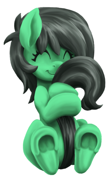 Size: 561x912 | Tagged: safe, artist:lockhe4rt, derpibooru import, oc, oc:anonfilly, unofficial characters only, earth pony, pony, cute, eyes closed, female, filly, hug, simple background, solo, tail, tail hug, transparent background, underhoof