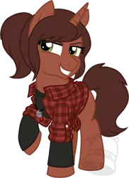 Size: 510x700 | Tagged: safe, artist:tambelon, derpibooru import, ponified, pony, unicorn, crossover, ellie, female, filly, solo, the last of us, video game, watermark