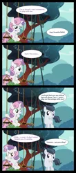 Size: 1358x3081 | Tagged: safe, artist:lunaticdawn, derpibooru import, rumble, sweetie belle, pegasus, pony, unicorn, comic, cute, dialogue, female, male, rumbelle, shipping, straight