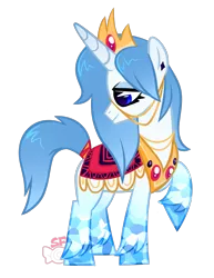 Size: 1387x1792 | Tagged: safe, artist:sugahfox, derpibooru import, oc, unofficial characters only, pony, unicorn, crown, crystal, female, jewelry, mare, raised hoof, regalia, saddle, simple background, solo, tack, transparent background