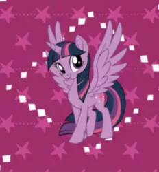 Size: 364x393 | Tagged: safe, derpibooru import, official, twilight sparkle, twilight sparkle (alicorn), alicorn, pony, my little pony: the movie, abstract background, fabric, female, horn, looking at you, mare, smiling, solo, wings