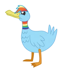 Size: 1000x1202 | Tagged: animal, artist:dragonchaser123, bird, birdified, derpibooru import, duck, duckified, rainbow dash, rainbow duck, safe, simple background, species swap, transparent background