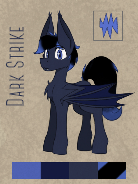 Size: 2968x3936 | Tagged: safe, artist:wingedthoughts, derpibooru import, oc, oc:dark strike, unofficial characters only, bat pony, pony, chart, cute, reference sheet, solo