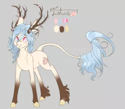 Size: 1338x1160 | Tagged: antlers, artist:mint-and-love, branches for antlers, derpibooru import, female, flower, kirin, lotus flowers, oc, oc:lotus flower, safe, solo, unofficial characters only