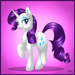 Size: 1300x1300 | Tagged: safe, artist:rainbowsweetcolors, derpibooru import, rarity, raised hoof, smiling, solo