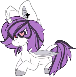 Size: 1024x1030 | Tagged: safe, artist:fizzy2014, derpibooru import, oc, oc:violet, unofficial characters only, alicorn, bat pony, bat pony alicorn, pony, bat wings, female, hair over one eye, heart eyes, mare, prone, simple background, solo, transparent background, wingding eyes