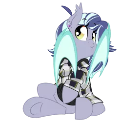 Size: 1024x1024 | Tagged: safe, artist:kellythedrawinguni, derpibooru import, oc, unofficial characters only, bat pony, pony, clothes, female, mare, shirt, simple background, sitting, solo, transparent background