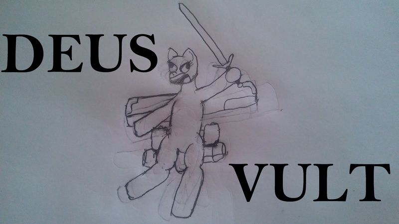 Size: 4160x2340 | Tagged: safe, artist:not-immortal, derpibooru import, oc, oc:sierra summit, unofficial characters only, original species, plane pony, pony, a-10 thunderbolt ii, absurd resolution, bad lighting, christianity, crusade, deus vult, meme, monochrome, pencil drawing, plane, religion, solo, sword, traditional art, weapon