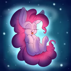 Size: 1280x1280 | Tagged: safe, artist:heir-of-rick, derpibooru import, pinkie pie, earth pony, pony, cute, diapinkes, eyes closed, female, mare, sleeping, solo, space, stars, tongue out, underhoof