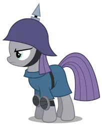 Size: 2447x3000 | Tagged: safe, artist:brony-works, derpibooru import, maud pie, pony, high res, knee pads, pickelhaube, simple background, solo, transparent background, vector