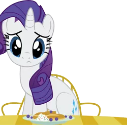 Size: 11219x11104 | Tagged: safe, artist:cyanlightning, derpibooru import, rarity, pony, castle sweet castle, .svg available, absurd resolution, chair, food, looking at you, pancakes, rarity looking at food, simple background, solo, transparent background, vector