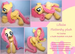 Size: 5000x3600 | Tagged: absurd resolution, artist:doublebackstitcharts, derpibooru import, fluttershy, irl, life size, photo, plot, plushie, safe, solo