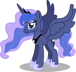 Size: 1800x1694 | Tagged: safe, artist:seahawk270, derpibooru import, princess luna, alicorn, pony, female, figure, funko mystery minis, simple background, solo, spread wings, style emulation, transparent background, vector