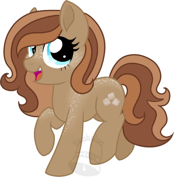 Size: 688x700 | Tagged: safe, artist:tambelon, derpibooru import, oc, oc:puppy chow, unofficial characters only, earth pony, pony, female, mare, solo, watermark