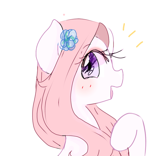 Size: 1602x1646 | Tagged: safe, artist:windymils, derpibooru import, oc, oc:eli, unofficial characters only, earth pony, pony, female, flower, flower in hair, mare, simple background, white background