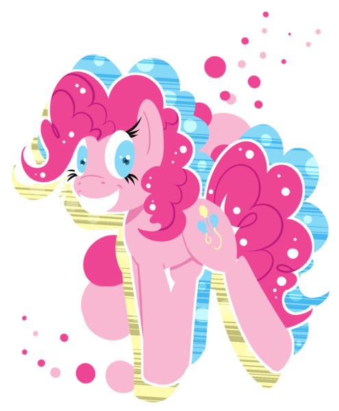 Size: 1311x1590 | Tagged: safe, artist:beardie, derpibooru import, pinkie pie, grin, lineless, smiling, solo