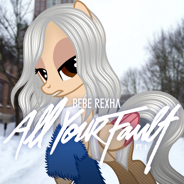 Size: 1500x1500 | Tagged: safe, alternate version, artist:aldobronyjdc, derpibooru import, ponified, pegasus, pony, album, album cover, all your fault part.1, bebe rexha, cover, parody, ponified album cover, solo