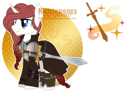 Size: 1024x735 | Tagged: safe, artist:kazziepones, derpibooru import, oc, oc:concord, unofficial characters only, pony, armor, clothes, male, reference sheet, simple background, solo, stallion, sword, transparent background, weapon