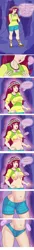 Size: 1000x7337 | Tagged: suggestive, artist:annon, derpibooru import, gloriosa daisy, equestria girls, absolute cleavage, absurd resolution, belly button, bimboification, breast expansion, breasts, busty gloriosa daisy, butt expansion, cleavage, clothes, daisy dukes, female, growth, midriff, sequence, shorts, transformation